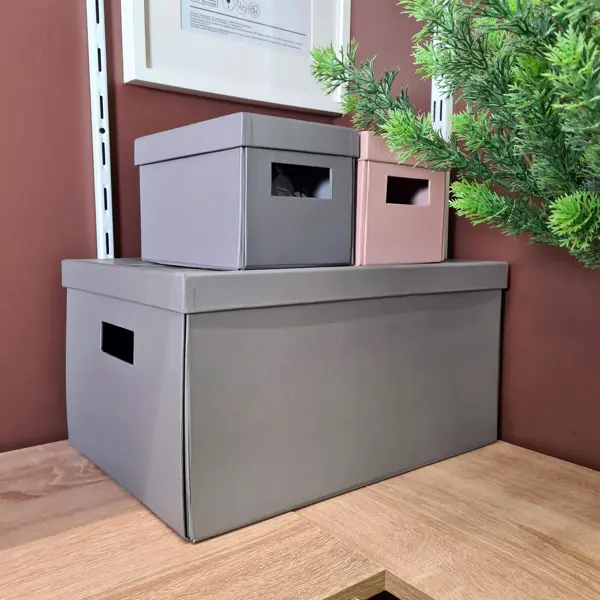 фото Коробка складная 20x12x13 см картон цвет серый storidea
