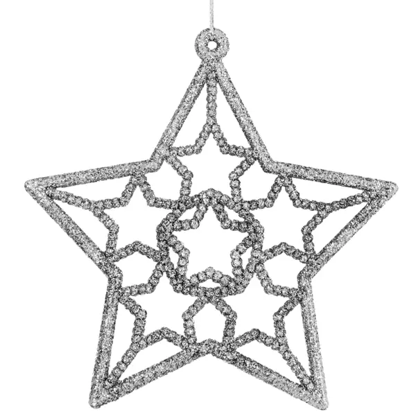 Елочная игрушка «Звезда» 13 см глиттер серебряный верхушка на елку звезда семиконечная h20 см серебряный