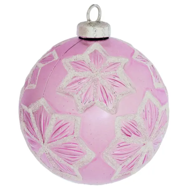 Елочный шар «Изгибы» ø8 см пластик розовый