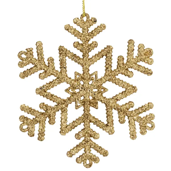 Елочная игрушка «Снежинка» 10 см глиттер золотой верхушка на елку h28 см золотой