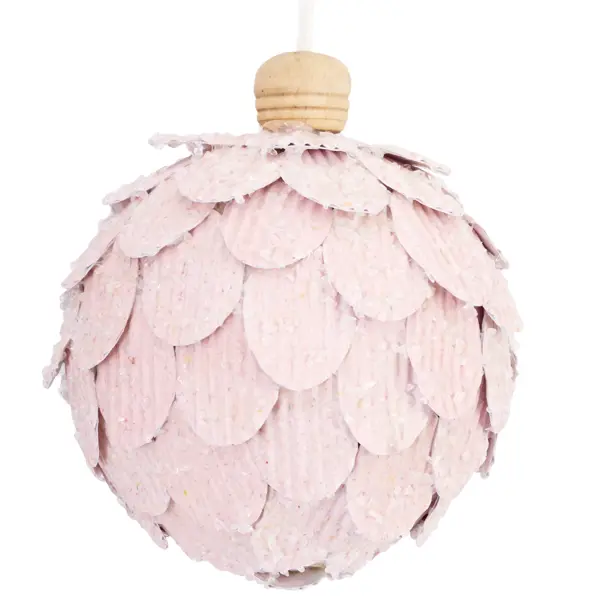 Елочный шар «Лотос» ø8 см пластик розовый