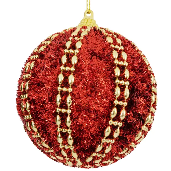 Елочный шар со стразами ø8 см красно-золотой рождественский венок с шарами ø30 см красно золотой
