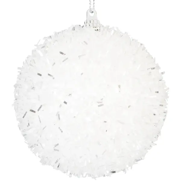 Елочный шар «Снежок» ø8 см пластик белый елочное украшение птички 17 см белый