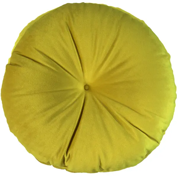 Подушка Бархат ø37 см цвет желтый наклейка маленькая 31 желтый круг