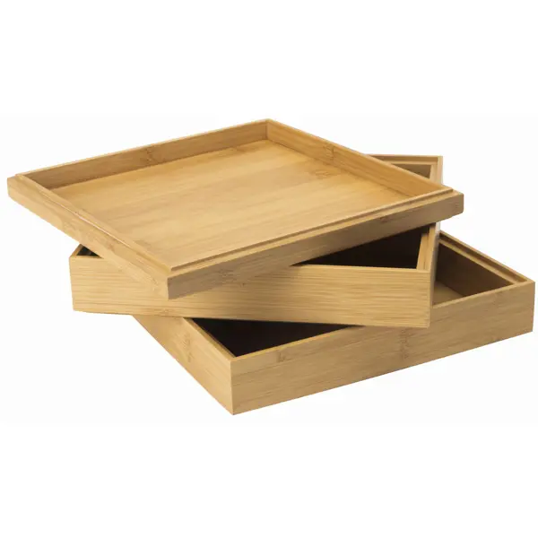 Коробка квадратная Sensea Bamboo 23x10x23 см деревянная квадратная корзина для хранения доляна
