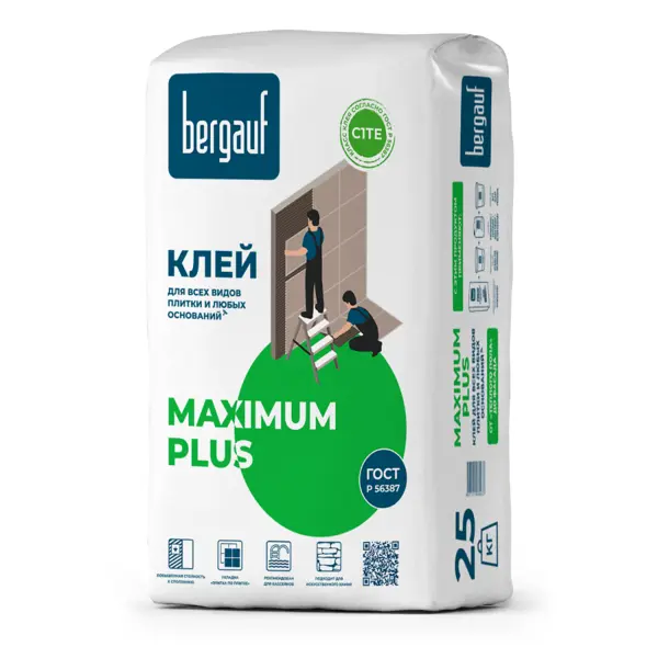 фото Клей для керамической плитки bergauf keramik maximum, 25 кг