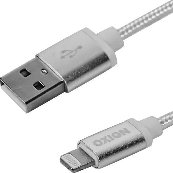 Кабель Oxion USB-Lightning 1.3 м 2 A цвет белый адаптер oxion lightning jack 3 5 0 1 м белый
