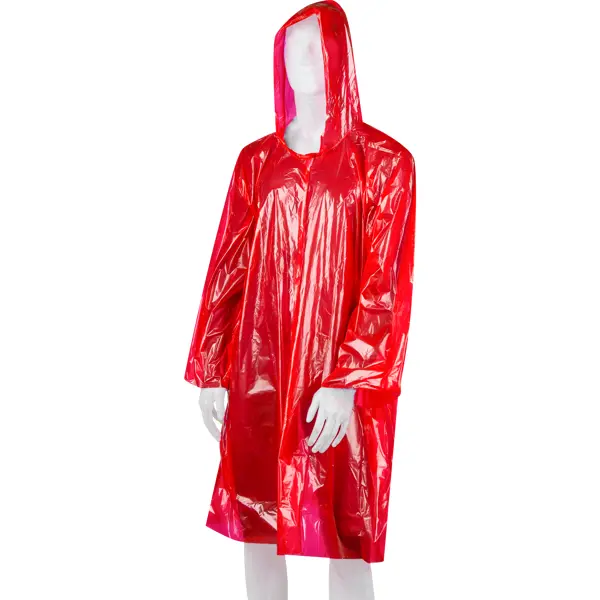 Плащ-дождевик ГП5-3-К цвет красный размер унверсальный взрослый универсальный дождевик плащ спец