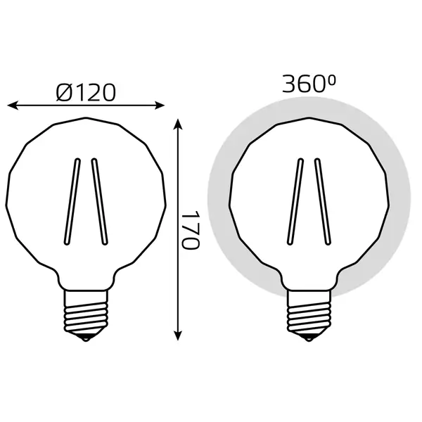 фото Лампа светодиодная gauss filament carat e27 4 вт 380 лм свет тёплый белый