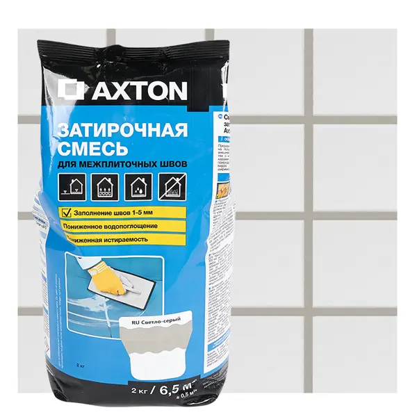 Затирка цементная Axton A110 цвет светло-серый 2 кг затирка цементная axton а 520 светло голубой 2 кг