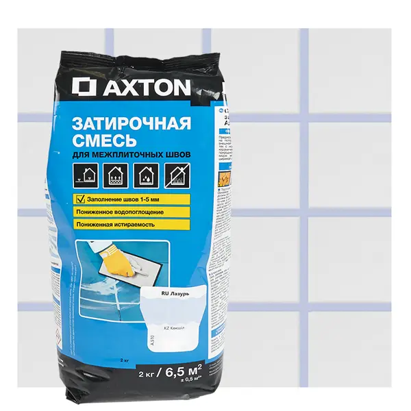 Затирка цементная Axton А510 цвет лазурь 2 кг штукатурка цементная axton 25 кг