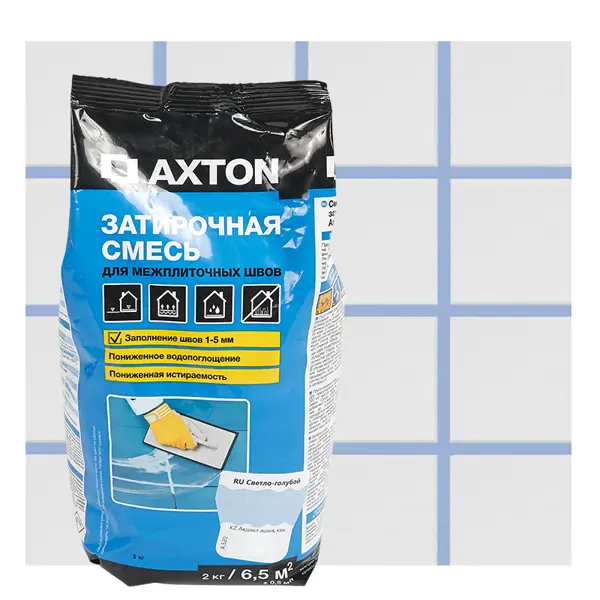 Затирка цементная Axton А.520 цвет светло-голубой 2 кг затирка цементная axton а400 коричневый 2 кг