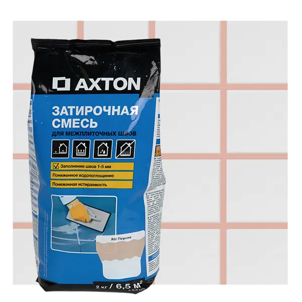 Затирка цементная Axton A.620 цвет персик 2 кг добавка противоморозная axton 5 л
