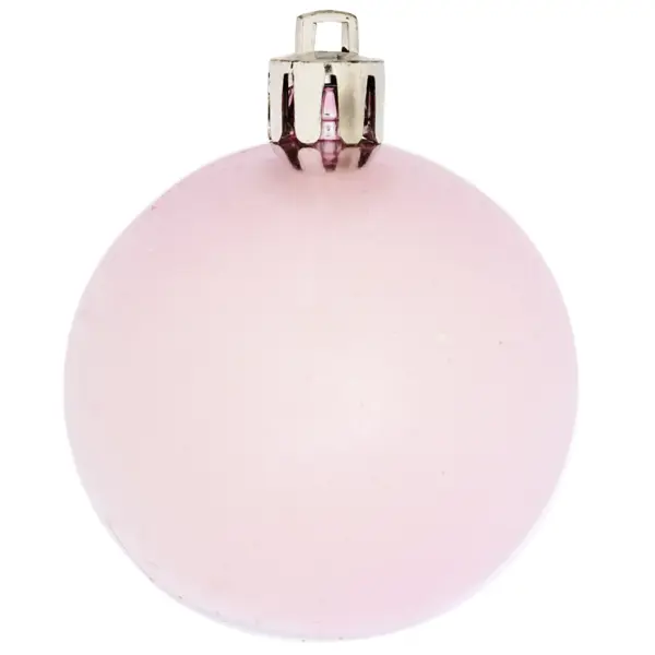 Елочный шар ø5 см пластик розовый