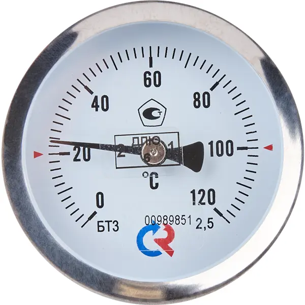 Термометр осевой Росма БТ-31.211 120С Дк63 1/2 шток 46 мм 00000002409 термометр оконный биметаллический квадратный тбб