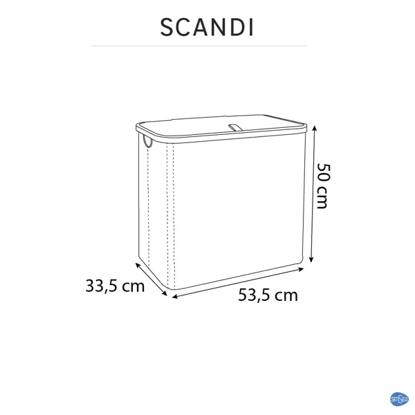 фото Корзина для белья sensea scandi прямоугольная цвет серый