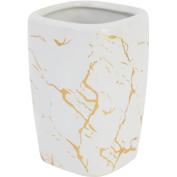 Стакан Vidage Marmo Dorato керамика цвет белый мыльница vidage linea d oro керамика золотой