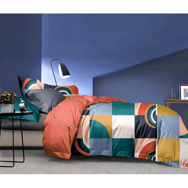 фото Комплект постельного белья eclair либретто двуспальный сатин разноцветный