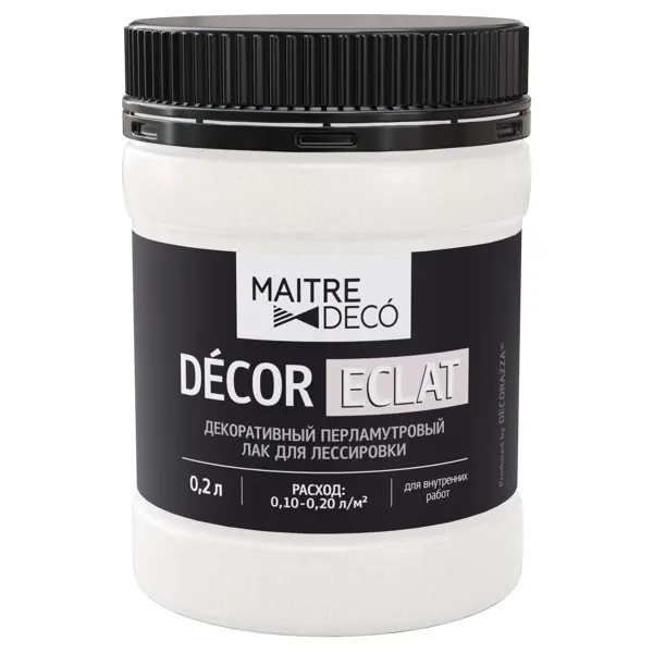 Лак перламутровый Maitre Deco Décor Eclat 0.2 л цвет жемчужный лак перламутровый maitre deco décor eclat 0 2 л жемчужный