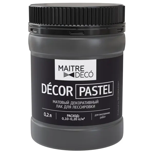 Лак матовый Maitre Deco Décor Pastel 0.2 л цвет серый лак декоративный maitre deco laque mat для лессировки матовый 1 кг