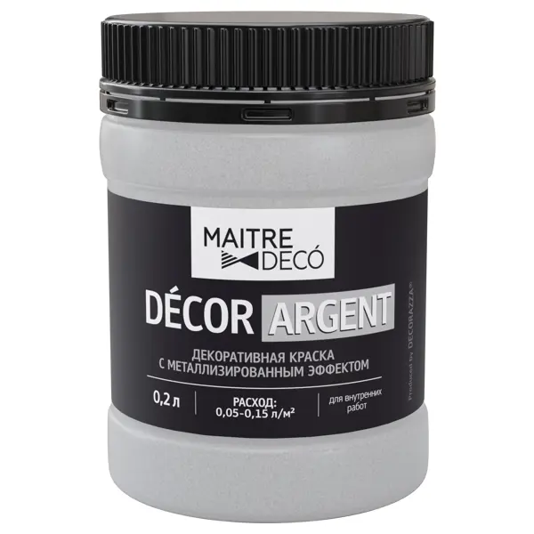 Краска декоративная Maitre Deco Décor Серебро полуглянцевая цвет серебряный 0.2 л декоративная краска elcon