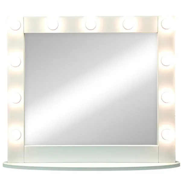 фото Гримерное зеркало настольное с подсветкой континент, 11 ламп, цвет белый, 80х70 см