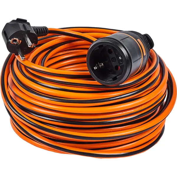 Удлинитель-шнур Electraline Electralock 1 розетка с заземлением 3x1.5 мм 30 м 3580 Вт цвет оранжевый/черный сетевой удлинитель шнур electraline