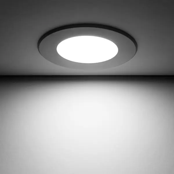 фото Светильник точечный светодиодный gauss downlight круг под отверстие 75 мм, 14 м², теплый белый свет, цвет белый