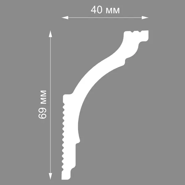 фото Уголок для плинтуса полистирол ударопрочный format 18d белый 69 мм