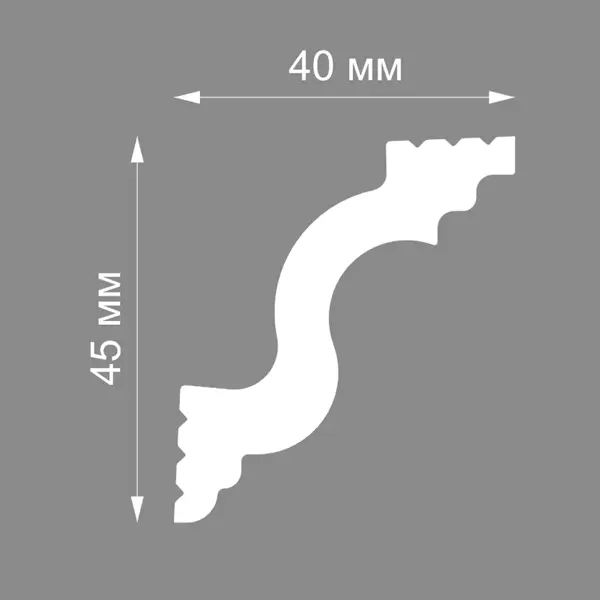 фото Уголок для плинтуса полистирол format 4е белый 45 мм