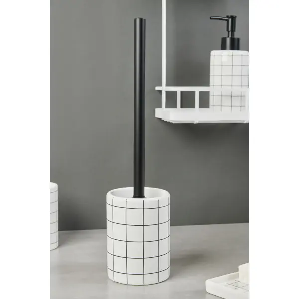 Ёршик для унитаза Vidage La Scuola цвет белый чёрный ёршик для туалета ridder fancy чёрный 10 2х40 см