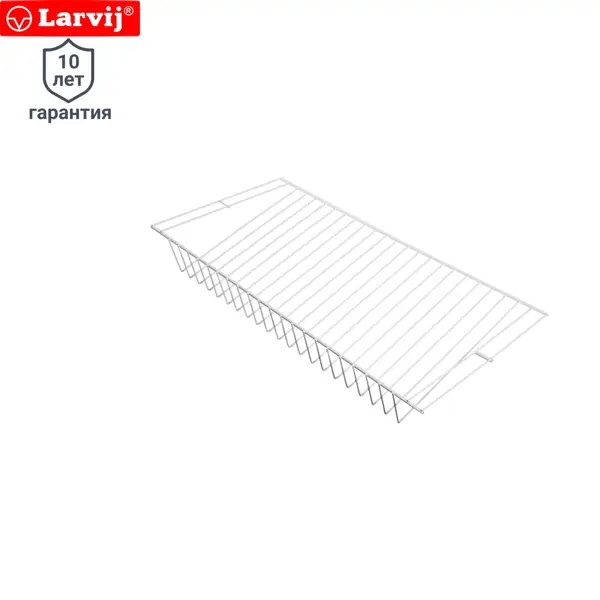 Полка сетчатая Larvij 60.3x30.6 см сталь цвет белый полка угловая в ванную famaly 260×260×370 мм белый