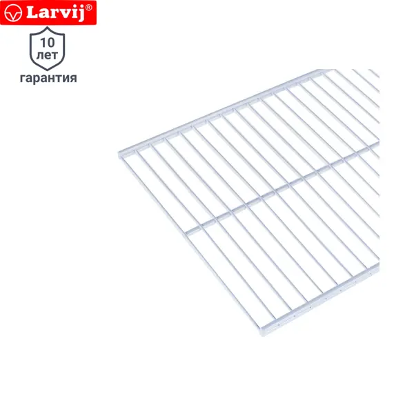Полка сетчатая Larvij 60.3x30.6 см металл цвет белый кронштейн полка для av аппаратуры рэмо s1002 белый