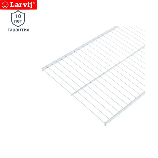 Полка сетчатая Larvij 90.3x30.6 см металл цвет белый кронштейн полка для av аппаратуры рэмо s1002 белый