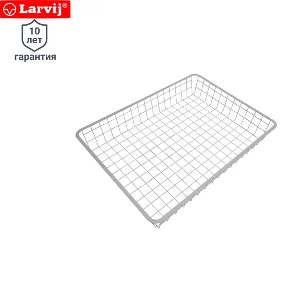 Корзина сеточная Larvij 55x41x8 см сталь цвет белый большая металлическая корзина для бумаг brauberg