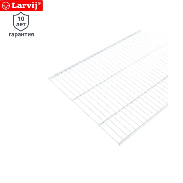 Полка сетчатая Larvij 120.3x40.6 см металл цвет белый кронштейн полка металлическая для dvb t2 приставок рэмо wall shelf s белый