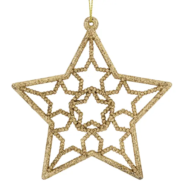 Елочная игрушка «Звезда» 13 см глиттер золотой верхушка на елку звезда семиконечная h20 см золотой
