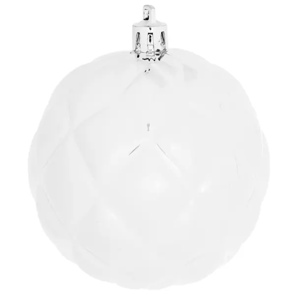 Елочный шар граненый ø8 см пластик серебряный елочный шар со стразами ø8 см белый