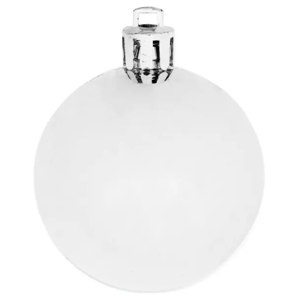 Елочный шар ø5 см пластик серебряный новогодний елочный шар