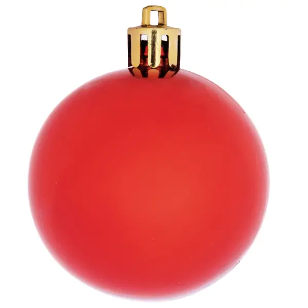 Елочный шар ø5 см пластик красный новогоднее украшение изделие декоративное ветка 45x29 см розово красный