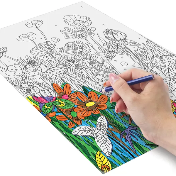Раскраска Бабочка и цветы