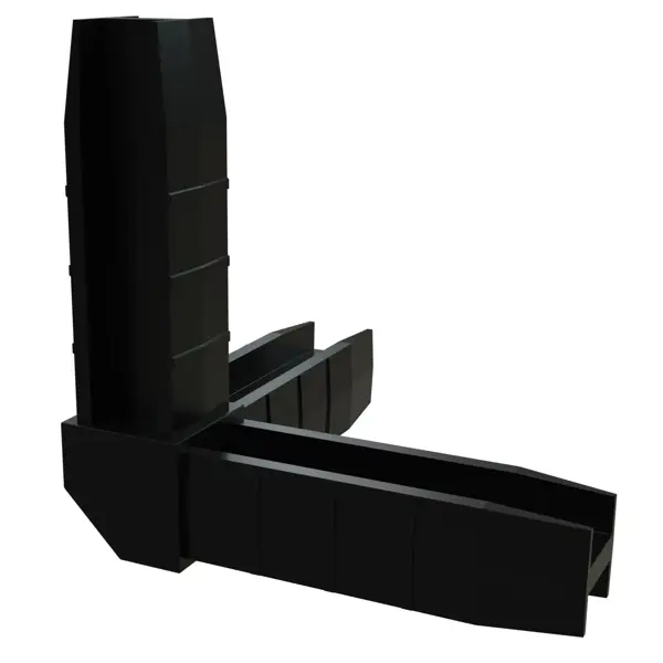 Соединитель пластиковый Bevel для трубы 15х15 мм, 3-палый, Т-образный, цвет черный соединитель пластиковый для трубы 30x30 мм смежный 4 палый пвх