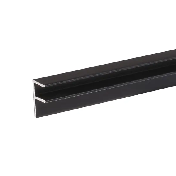 Угловой профиль F-образный 60x0.8 см для стеновой панели 4 мм алюминий цвет чёрный крепление для стеклянных столешниц d50 мм алюминий