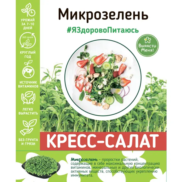 Набор для выращивания микрозелени кресс-салата набор для выращивания микрозелени plant republic