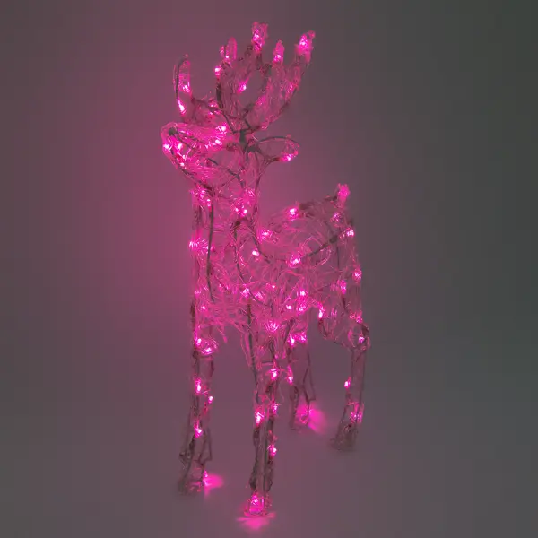 Фигура садовая светодиодная Christmas «Олень» h60 см свет розовый композиция новогодняя фигура сани с лавочкой