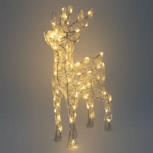 Фигура садовая светодиодная Christmas «Олень» h60 см свет теплый белый 