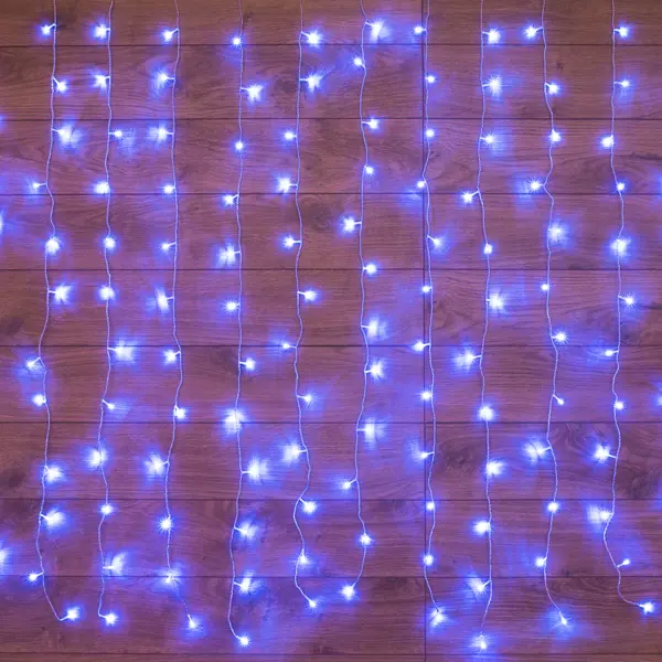 фото Гирлянда светодиодная занавес дождь 2.5x2 м 300 led цвет синий без бренда