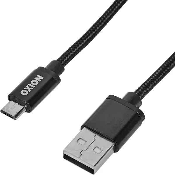 Кабель Oxion USB-micro USB 1.3 м 2 A цвет черный дата кабель microusb oxion sc034m чёрный