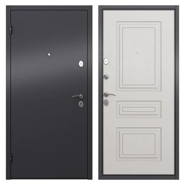 Дверь входная металлическая Берн 860 мм левая цвет мара беленый одностворчатая дверь для напольных 19 it корпусов дкс серии cqe 1200x600 ral7035 dkc