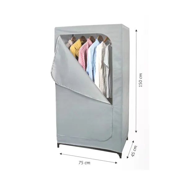 Мобильный тканевый шкаф на металлическом каркасе 130x1750см